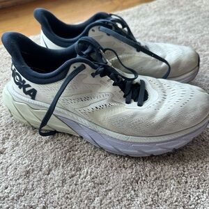 HOKA White and Navy Blue Running Shoes